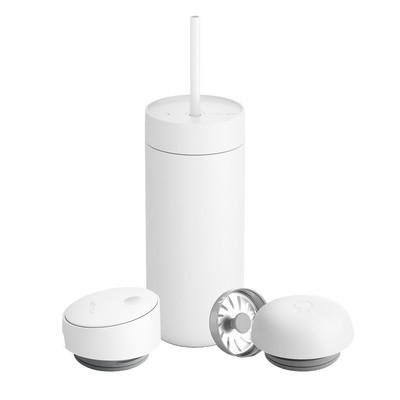 16 Oz. Matte White Carter 3-in-1 Sip System Mug