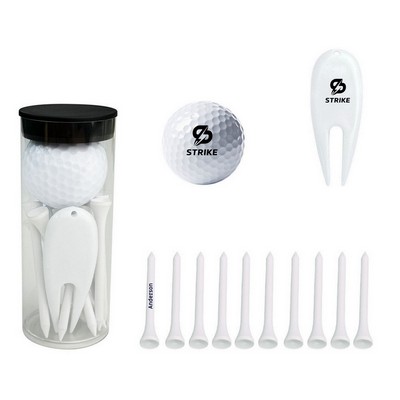1 Golf Ball and 2 3/4" Tees and 1 Divot in Tube