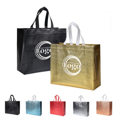 Glossy Embossed Laminated Metallic Shiny Reusable Grocery ,Bag