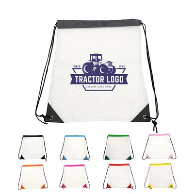Multi-Function Clear PVC Drawstring Backpack