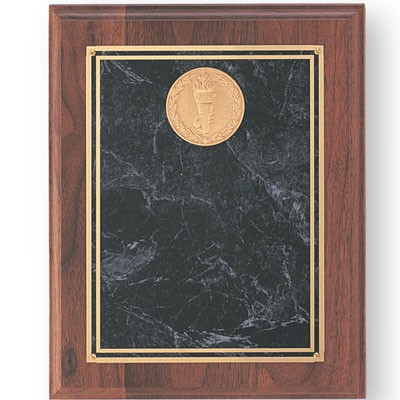 Genuine Walnut/Burgundy Red/Gold Plaque (8" x 10")