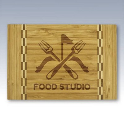 Small Rectangle Checker Bamboo Cutting Board