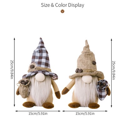 Home Decor Coffee Faceless Gnome Figurine Holding Coffee Beans Rudolph Doll
