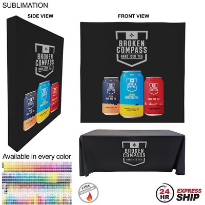 24Hr Express - Trade Show Booth Package Ultra, 7.5' Straight Wall w/Wrap End Caps & 6' Tablecloth