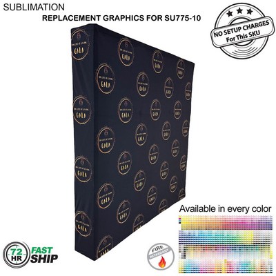 72Hr Fast Ship - Replacement Graphics for 7.5' Straight Wall w/Wrap End Caps