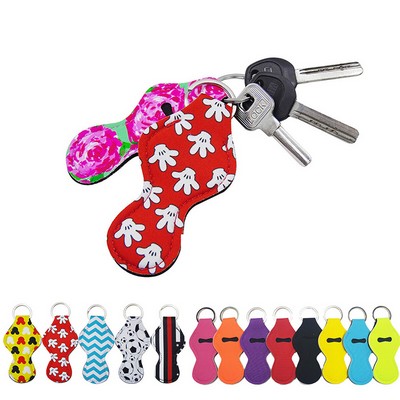 Portable Neoprene Lipstick Storage Pouch W/ Keyring