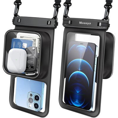 Floatable Floating Waterproof Phone Pouch - Up to 8.5", Large Space Adjustable Neck Lanyard