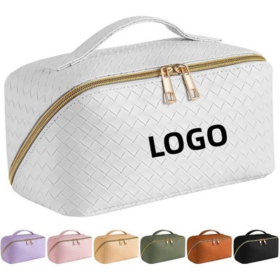Large Capacity PU Leather Women Travel Makeup Bag