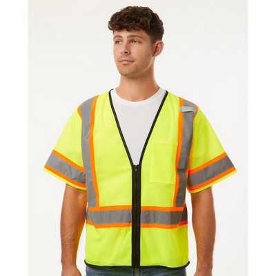 Kishigo Unisex Class 3 Mesh Zippered Vest - 1565-1566