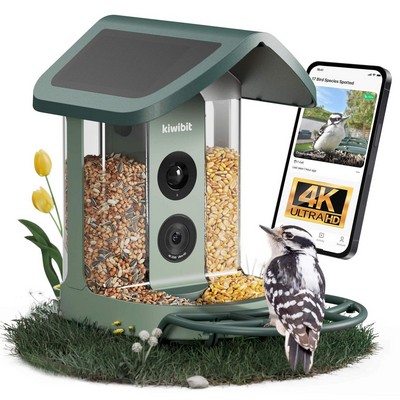 Kiwibit Beako™ Smart Bird Feeder with Camera No Subscription and Solar Roof