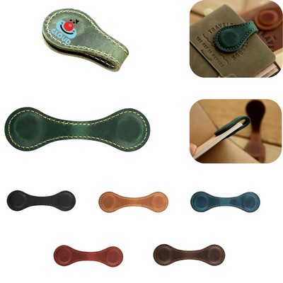 Genuine Leather Magnetic Bookmark