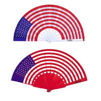USA Flag Patriotic America Hand Fan
