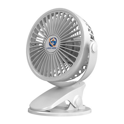 Clip-On Fan with 360° Rotation and Adjustable Speed