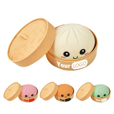 Cartoon Expression Bun Stretch Toy Simulation Steamed Bun Stress Relief Toy