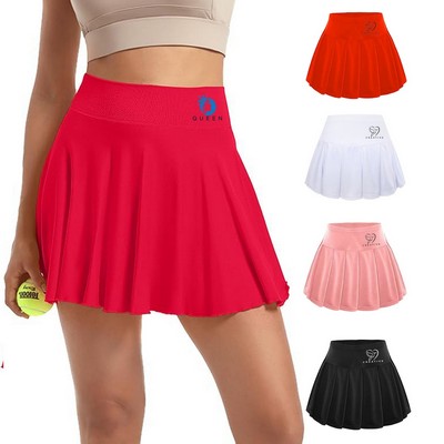 High Waisted Pleated Tennis Skirt with Shorts A Line Athletic Golf Skorts for Women