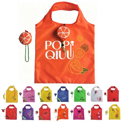 Fruit Polyester Folding Grocery Tote Bag