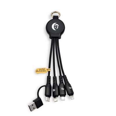 6-in-1 Illuminating Logo 65W Charging Cable with Data Transfer