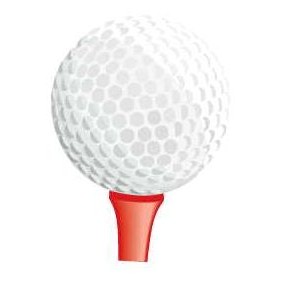 Golf Ball & Tee Executive Magnet w/ Full Magnetic Back (8 Square Inch)