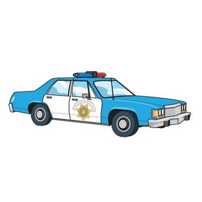 Police Car Promotional Magnet w/ Strip Magnet (3 Square Inch)