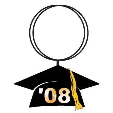 Graduation Cap Keychain w/Mirrored Back (6 Square Inch)