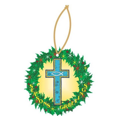 Blue Cross Executive Wreath Ornament w/ Mirrored Back (3 Square Inch)