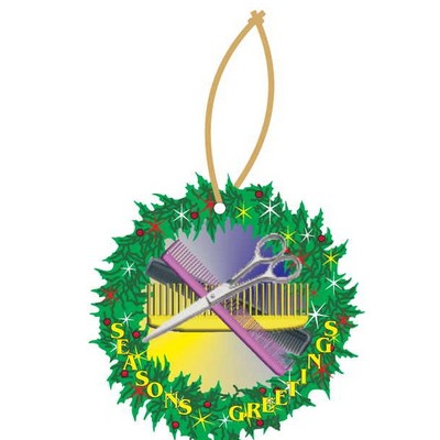 Beautician Combo Executive Wreath Ornament w/ Mirrored Back (10 Square Inch)