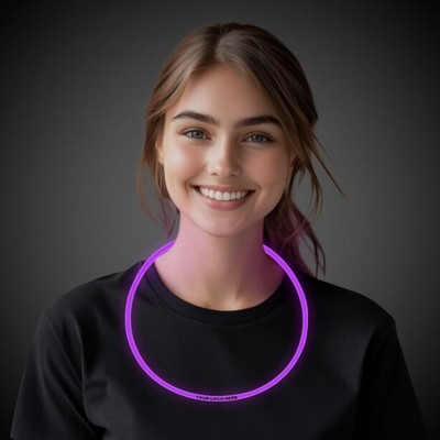 22" Single Color Superior Purple Glow Necklace(Blank)