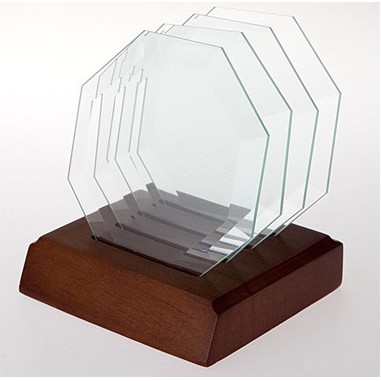 Octagon Jade Glass Coaster Set (Screen Printed)