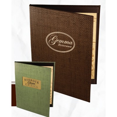 Riviera Grasscloth Triple Panel 4 View Menu Cover (5 1/2"x11" Insert)