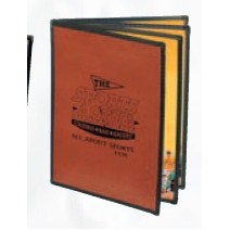 Chelsea 5 Panel Booklet/8 View Menu Jacket w/Solid Back Panel (For 4 1/4"x11" Inserts)