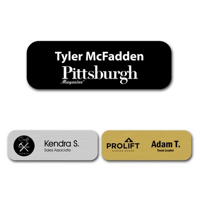 3" x 1" Engraved Plastic Name Badge with Personalization