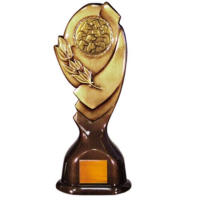 Stock Classic 12" Trophy with a 2" Dogs Coin with Engraving Plate