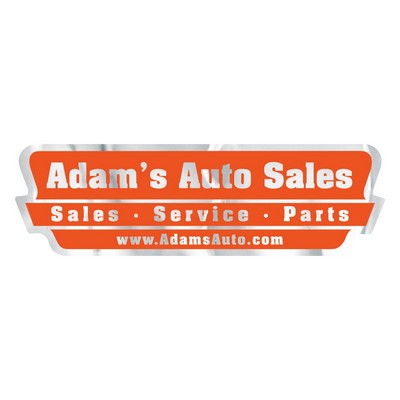 Car-Cal Dealer Decal | Straight Three Panel | 1 3/4" x 5 3/4" | Brushed Chrome