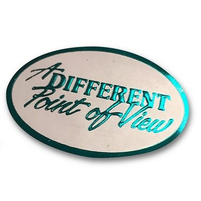 Oval Embossed & Foil Hot Stamped Label (3 3/16"x5")