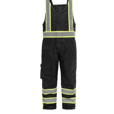 Non-ANSI Black Winter Bib Overalls w/Quilted Lining