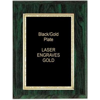Green Woodgrain Plaque - 5" x 7" W/ a 4" x 6" Florentine Plate