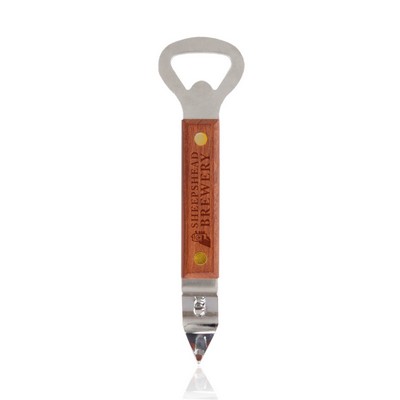 True® Church Key Wood Handle Bottle Opener