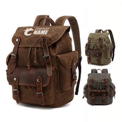Travel Rucksack Laptop Leather Backpack