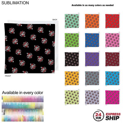 24 Hr Express Ship - Team Building Colored Sublimated Bandanna, Sublimated (22"x22")
