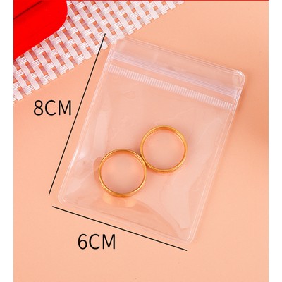 2.36 x 3.15" Clear PVC Transparent Zip Lock Jewelry Bag
