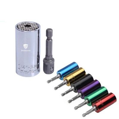 Super Universal Socket Wrench Set with Power Drill Adapter