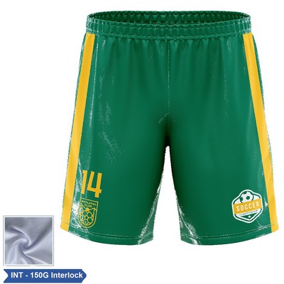 Men's & Kids' Sublimation Soccer Shorts - 150G Interlock