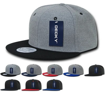 Decky Melton Wool Snapback Hat w/Flat Bill (Lot of 12)
