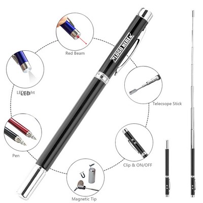 Multi Tool Metal Pen with Flashlight Ballpoint and Magnetic Tip