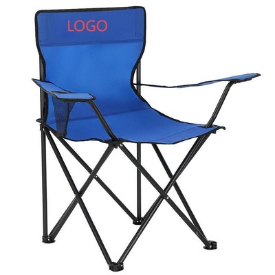Steel Frame Oxford Folding Chair With Cup Holder