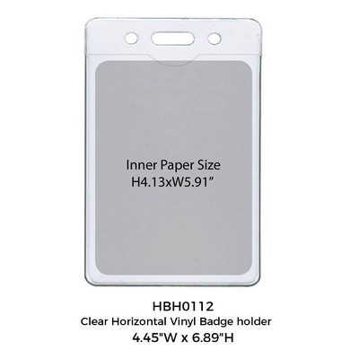 3.67" x 5.87" Clear Vertical Vinyl Badge Holder