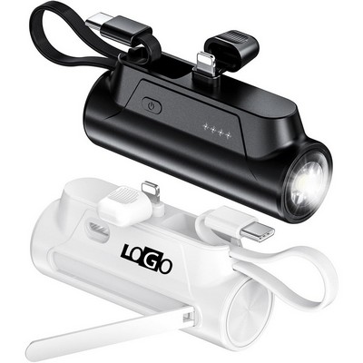 5000mAh Small Portable Fast Charger Built-in Flashlight