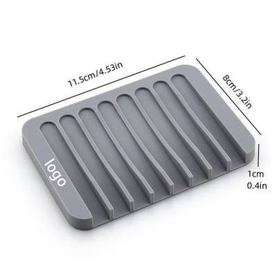 Non Slip Square Silicone Soap Dish Soap Holder 4 1/2" x 3 1/5"