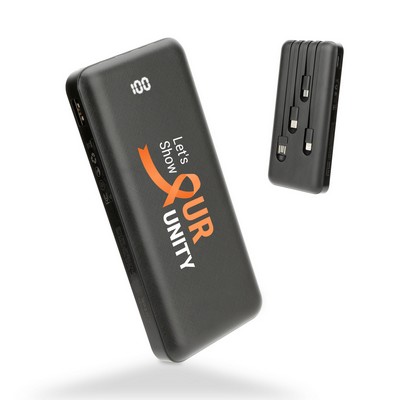 10,000mAh 4-In-1 Ultra-Slim Power Bank With Digital Display