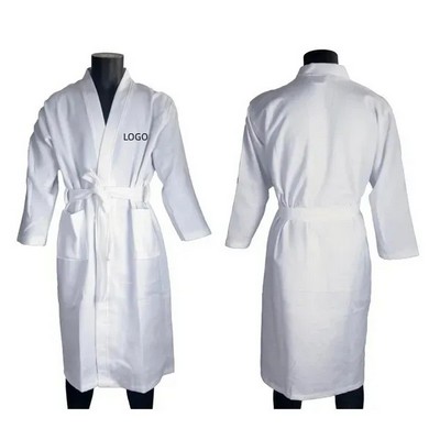 White Cotton Waffle Robe